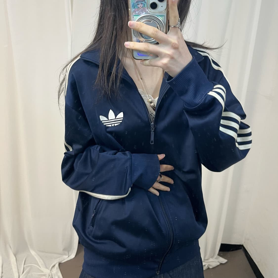 Adidas navy vintage Firebird jersey  상품이미지3