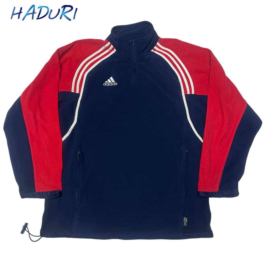 아디다스 90s 퍼포먼스로고 네이비 반집업플리스 XL 상품이미지1
