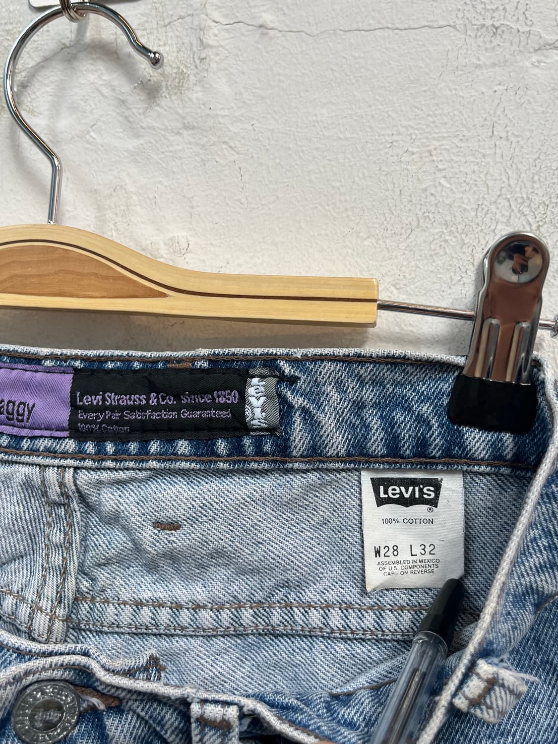 Levis 실버탭 워싱 데님 배기 팬츠 28x32 상품이미지6