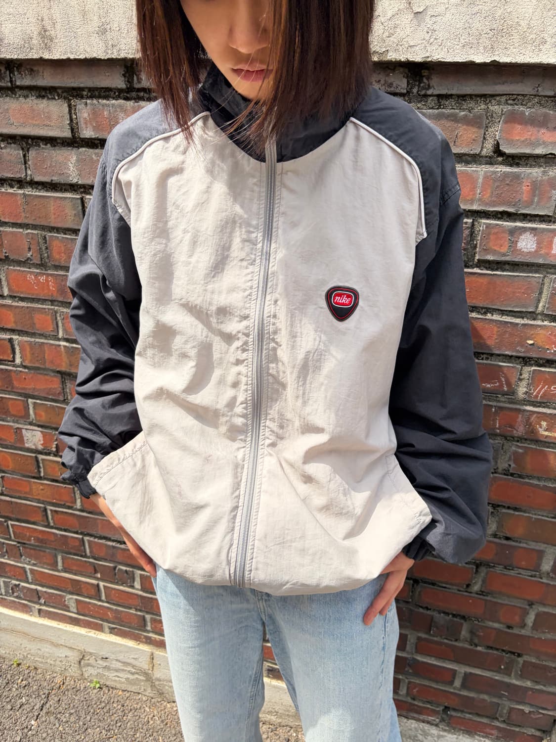 00s Nike 투톤 나일론 자켓 XL 상품이미지3