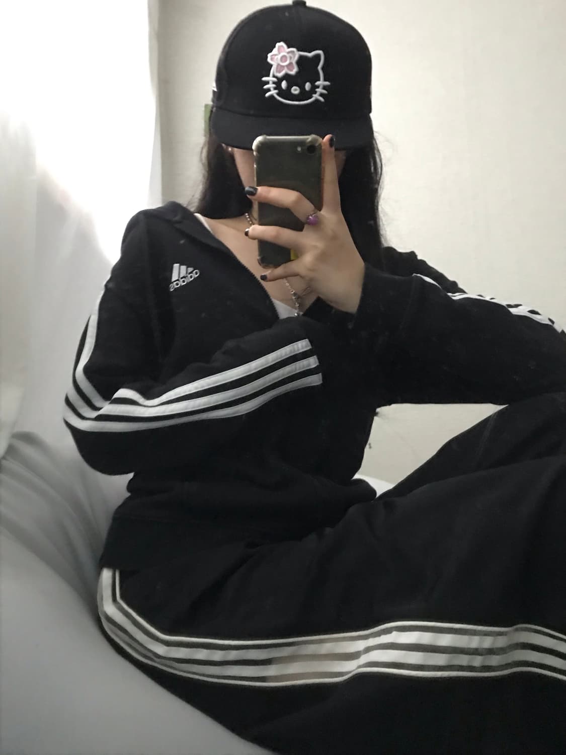 아디다스 블랙 삼선 후드집업 상품이미지2