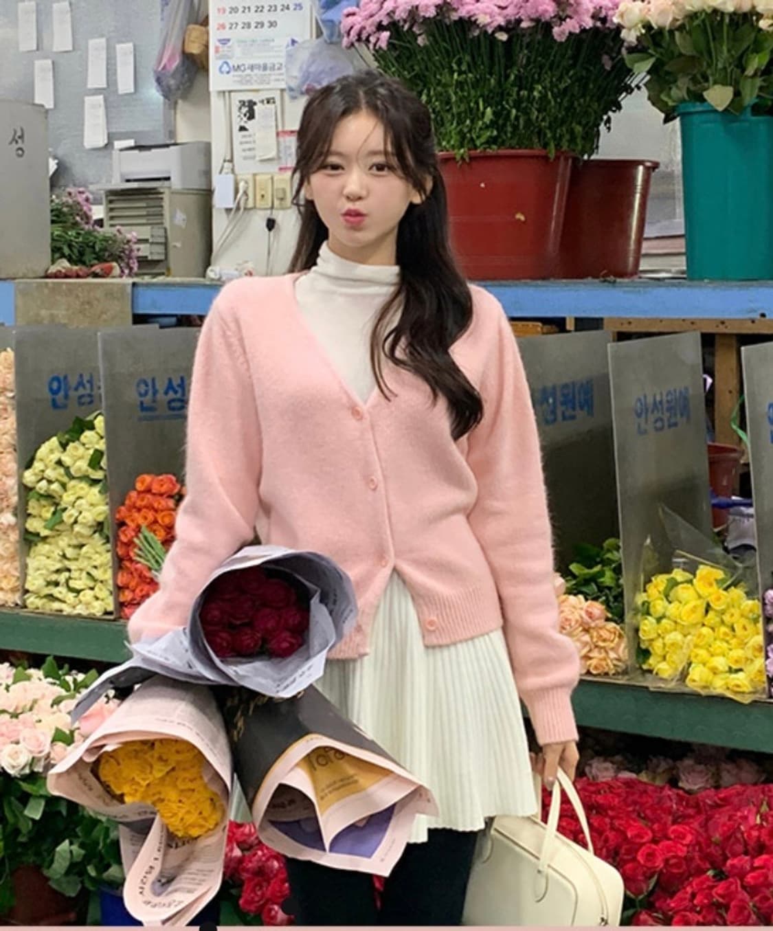 아뜨랑스 앙고라 폭닥 가디건 민트 상품이미지2