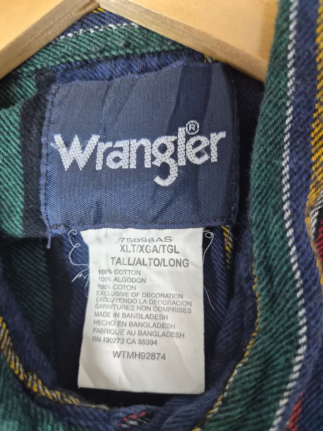 랭글러Wrangler 체크 웨스턴 셔츠 XL사이즈 - S329 상품이미지4