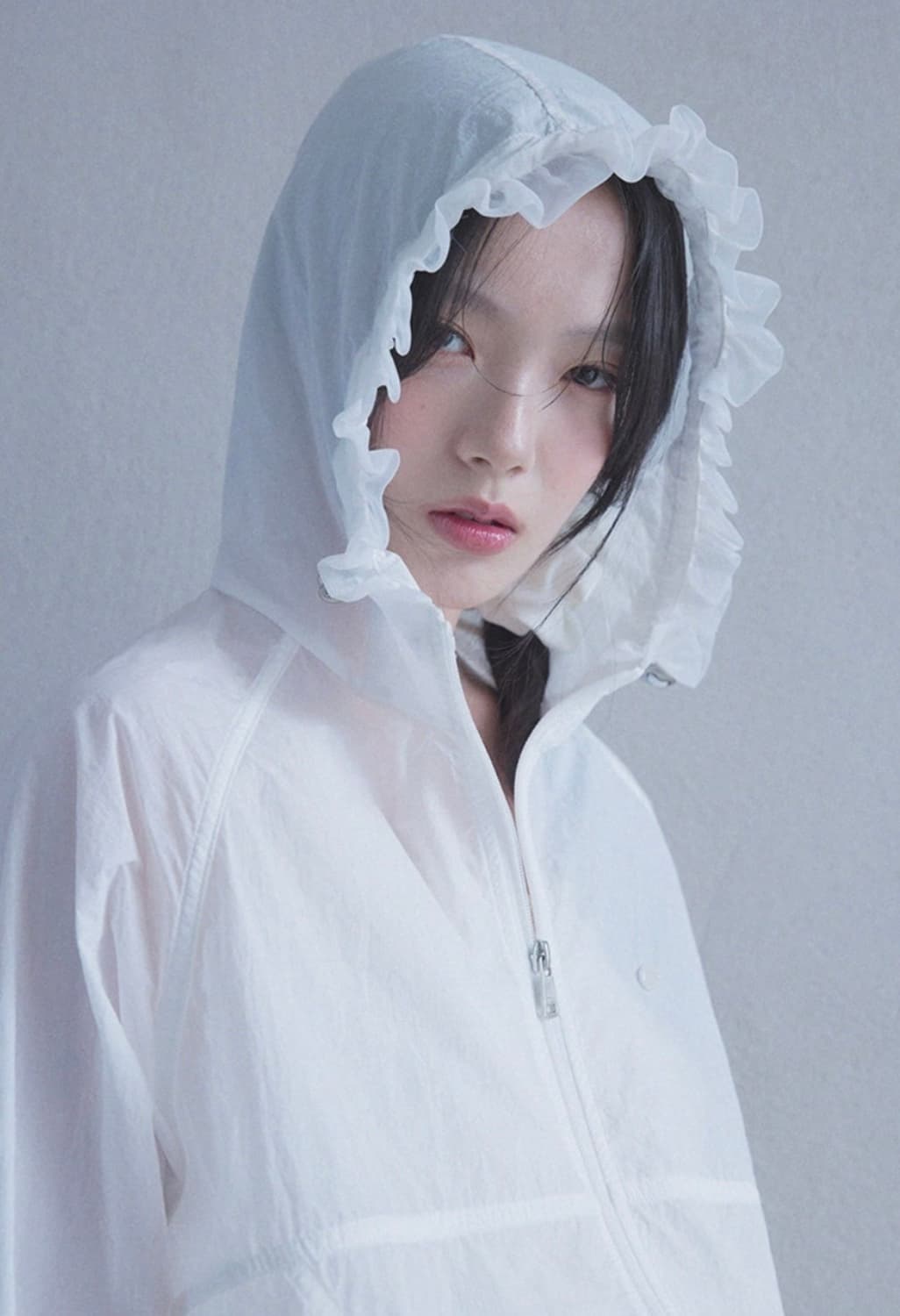 oro- 라퍼지포우먼 시어 프릴드 후디드 윈드브레이커 (바람막이만.) 상품이미지1