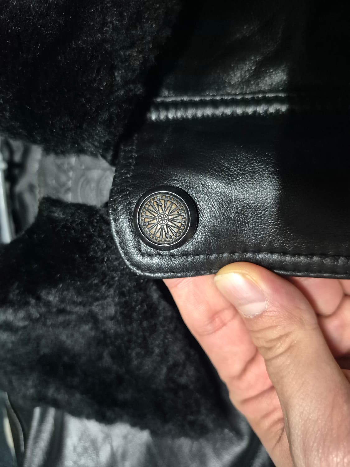 90's 토스카나 TOSKANA 양가죽 레더 무스탕 자켓 M 상품이미지5