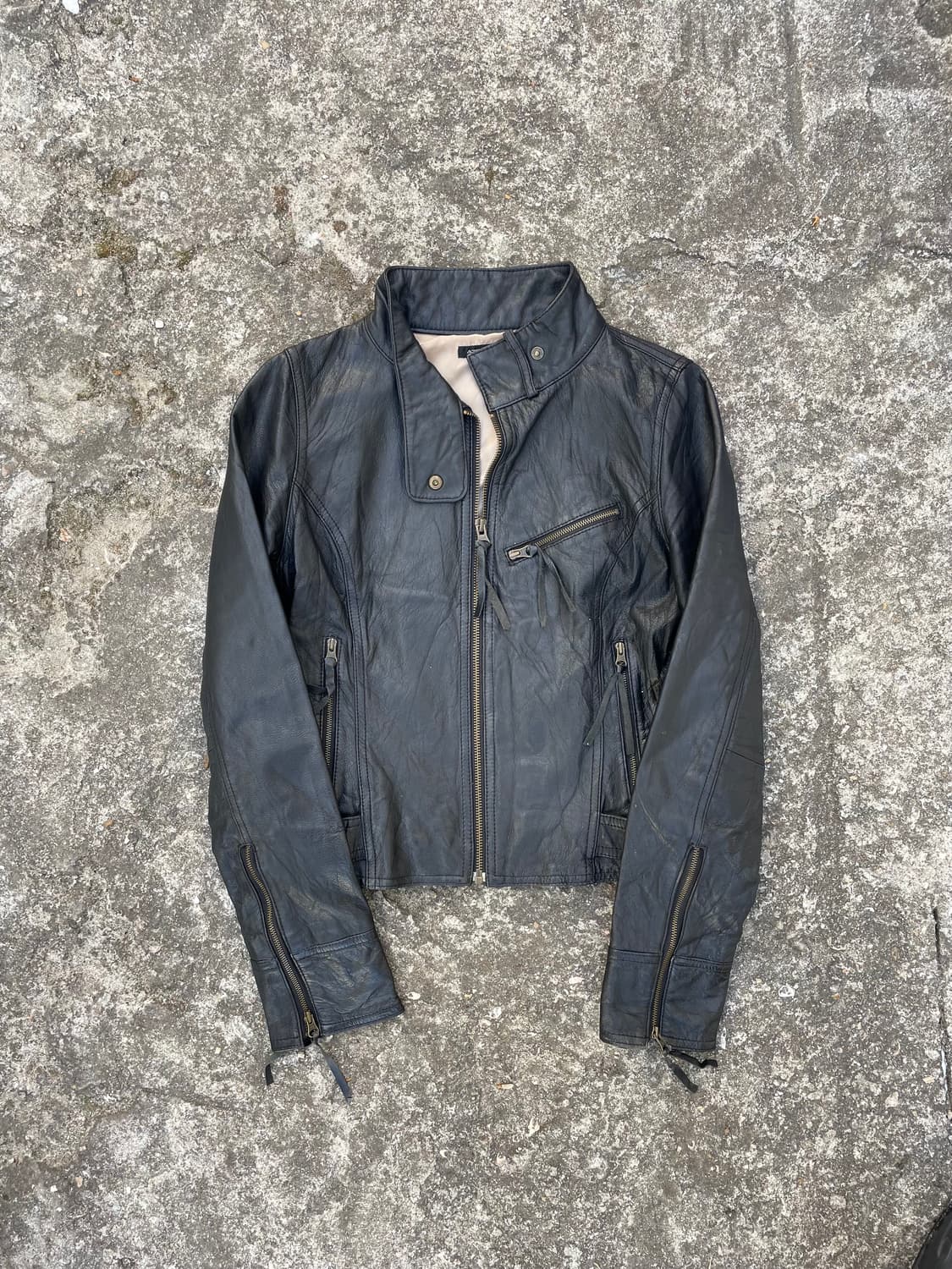 아뜰리에 서브 쉽스킨 레더 자켓 38 블랙 상품이미지1