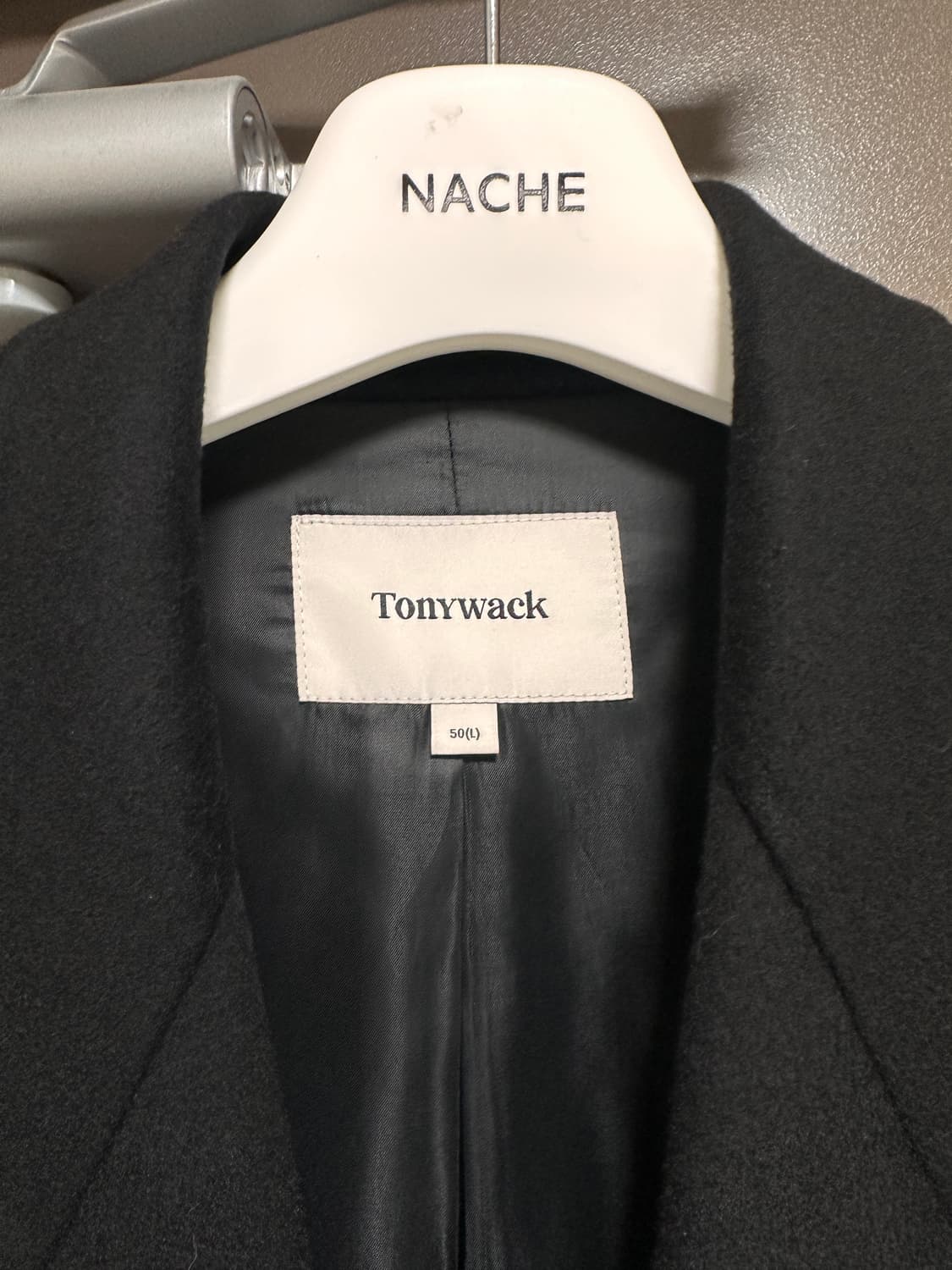 토니웩 핸드메이드 캐시미어 벨티드 코트 23fw 블랙 L 상품이미지3