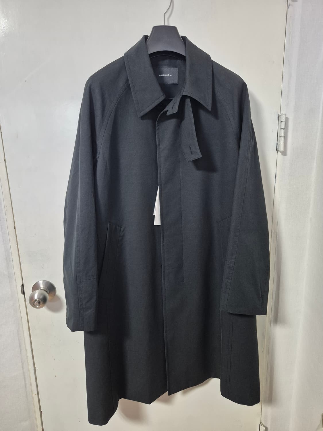 커스텀멜로우 Black Cotton Balmaccan Coat 코트 상품이미지5