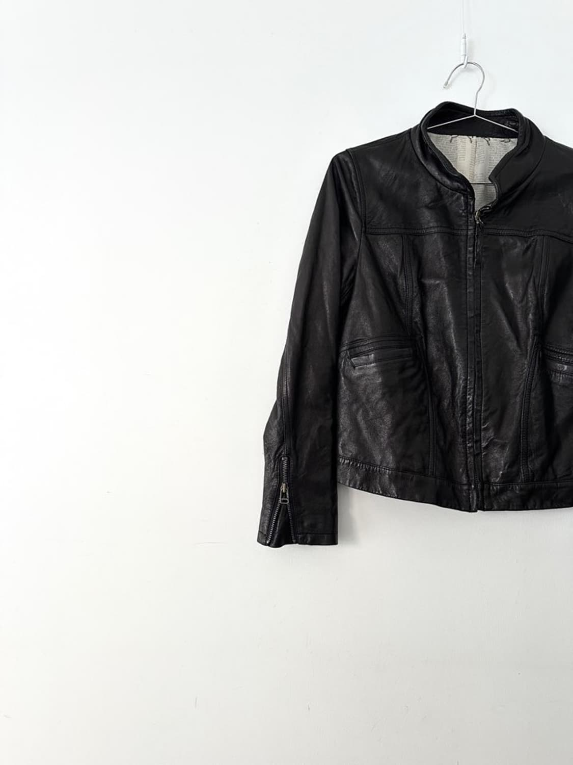 Soft short leather jacket / black 상품이미지2