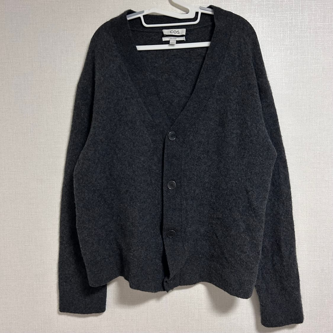 COS 코스 울 니트 가디건 챠콜 그레이 XL  상품이미지4