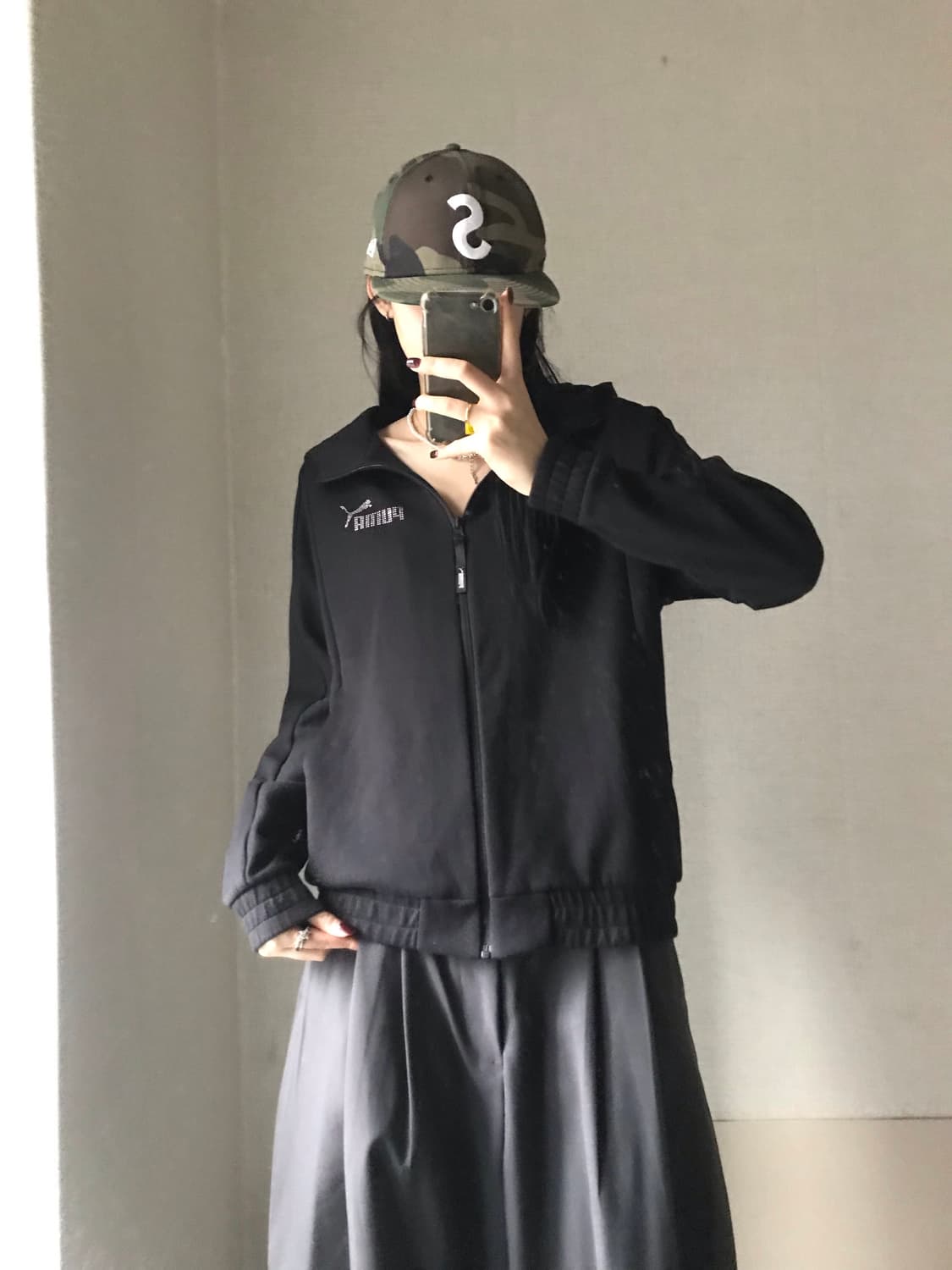 푸마 블랙 큐빅 후드집업 상품이미지3