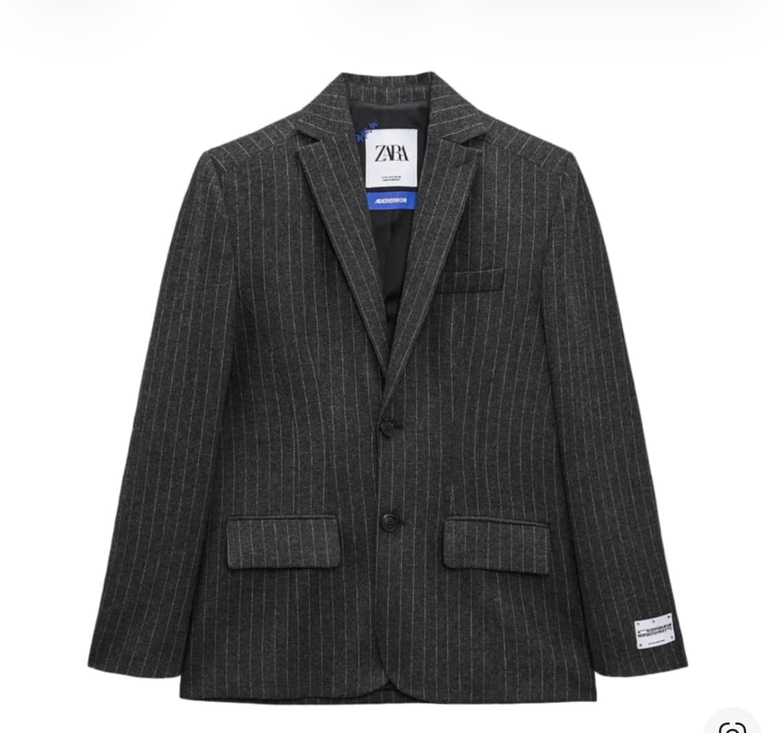 자라 x 아더에러 스트라이프 오버사이즈 블레이저 그레이 S사이즈 상품이미지1