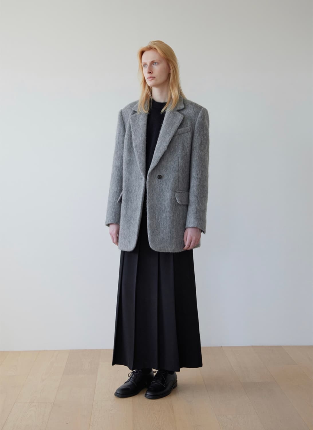 르바 Classic Belt Pleats Maxi Skirt - bk 상품이미지2