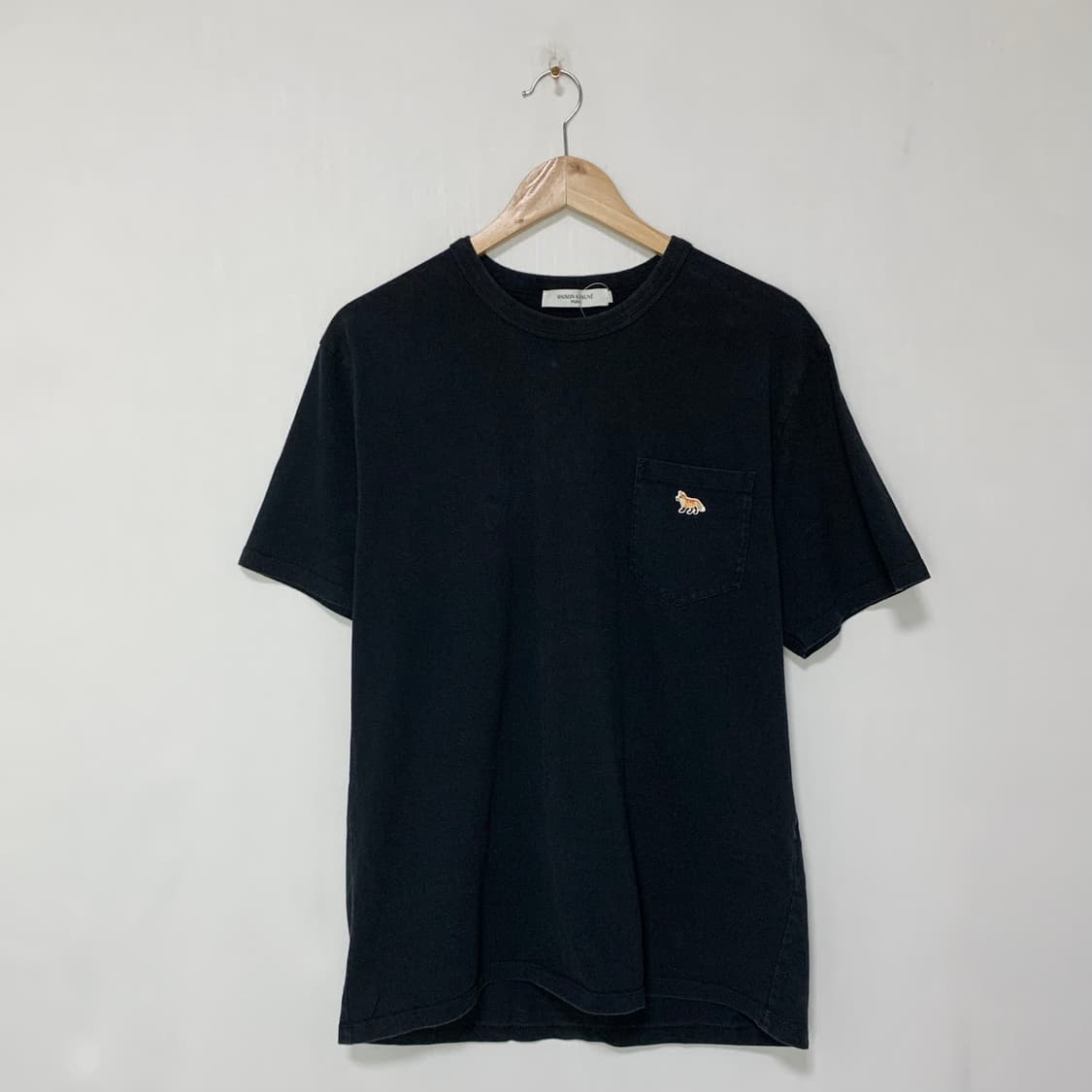 메종키츠네 폭스 패치 포켓 반팔 빈티지 티셔츠 블랙 L 상품이미지1