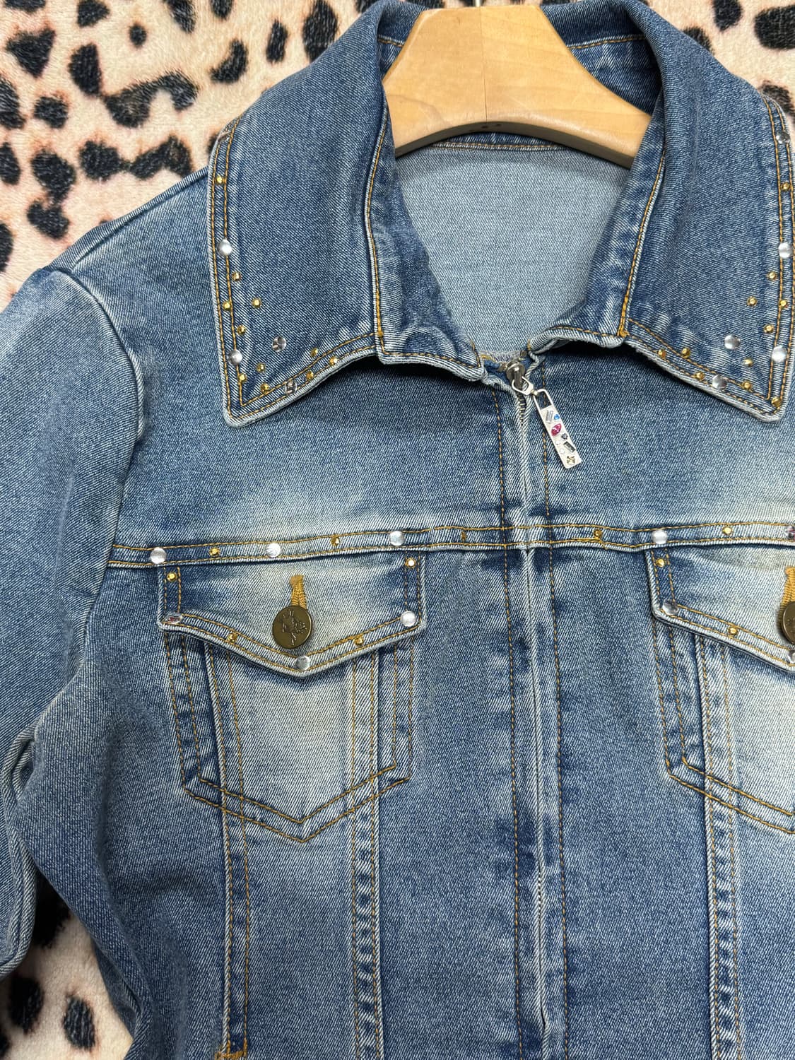 Egoist 스터드 스톤 디테일 데님자켓 상품이미지3