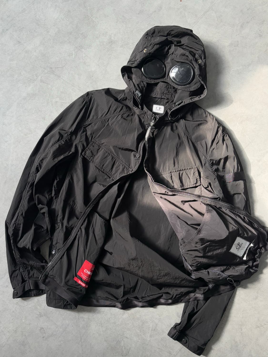 CP 컴퍼니 블랙 고글 나일론 후드 자켓 상품이미지1
