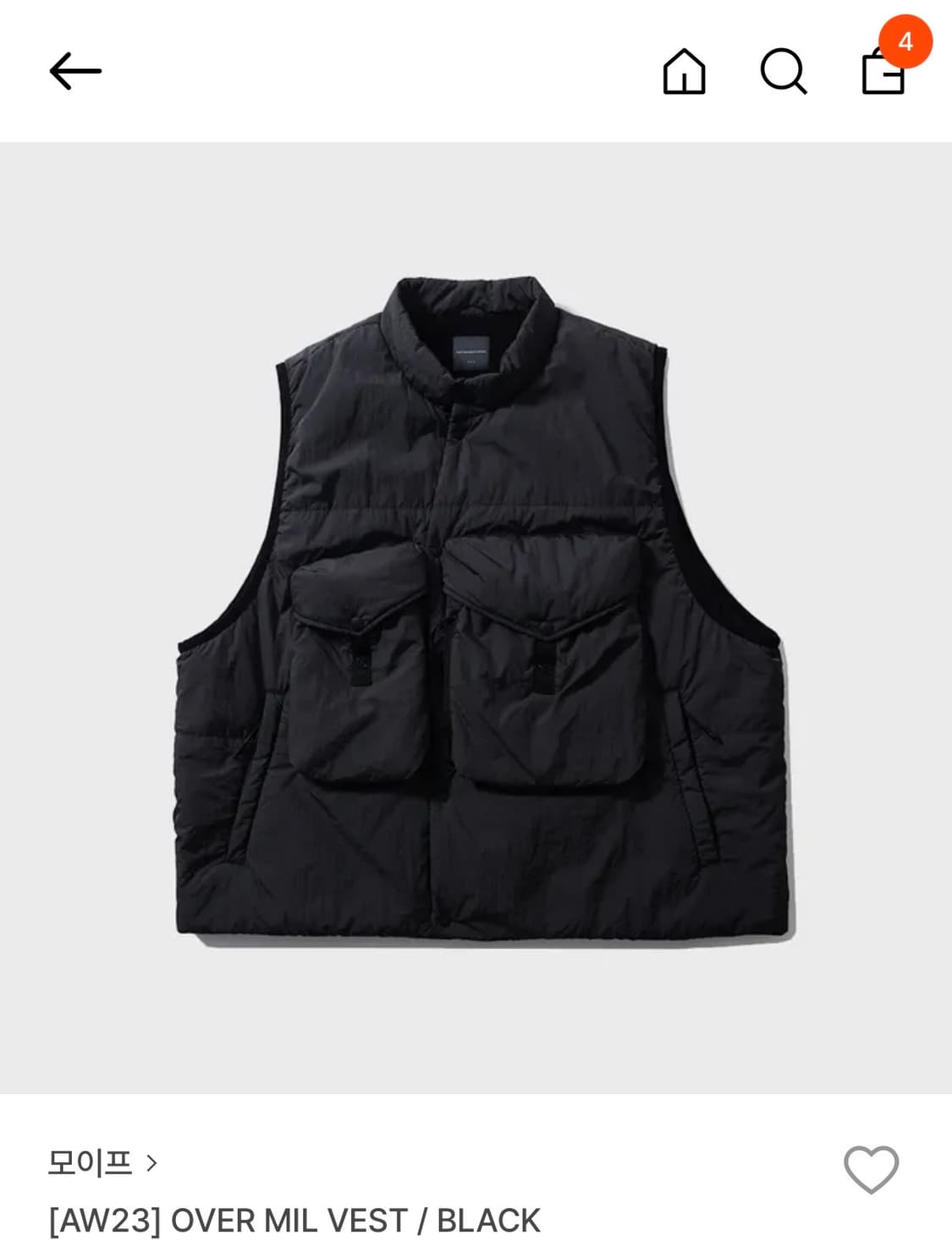 모이프 오버밀 베스트 블랙 상품이미지2