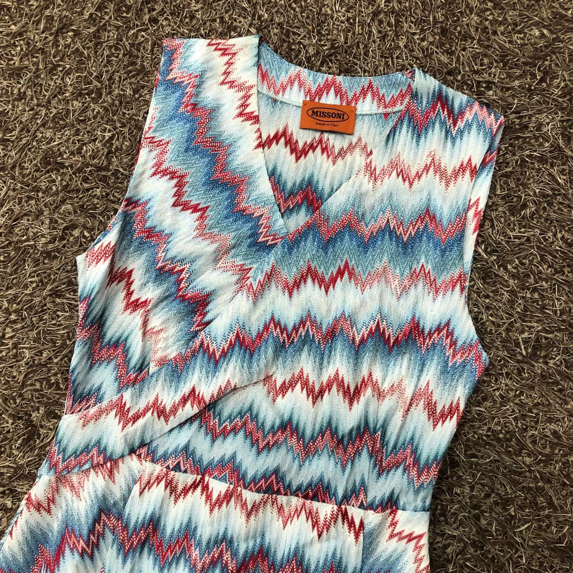 S 미쏘니 슬리브리스 민소매 패턴 원피스 상품이미지3