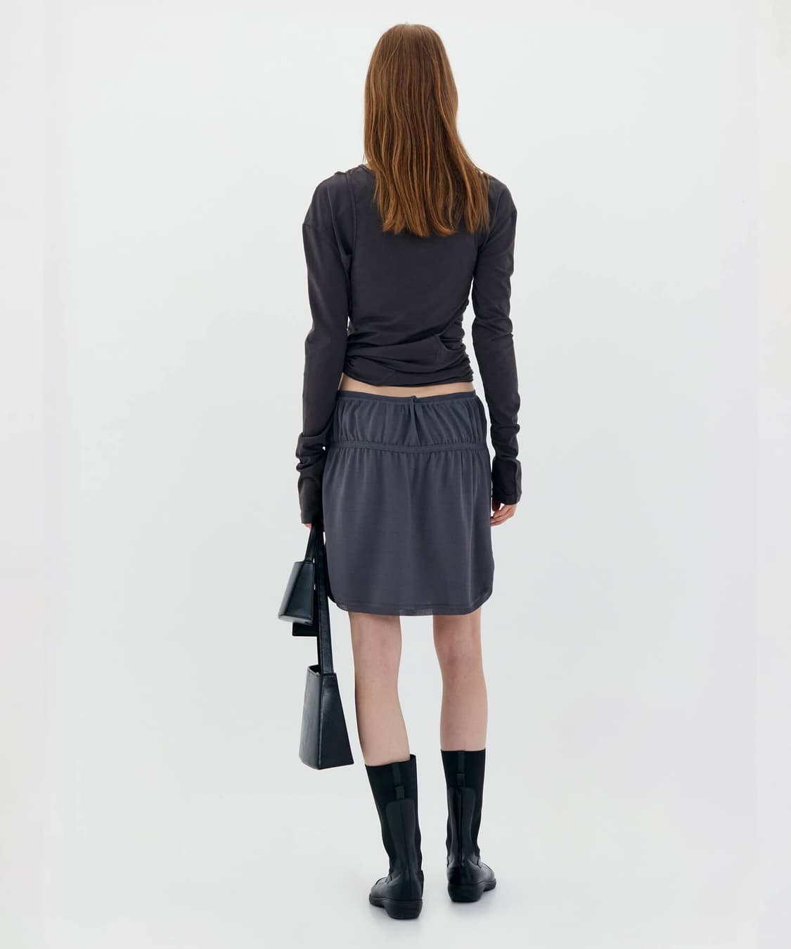 로우클래식 셔링 니트 미니 스커트  상품이미지2