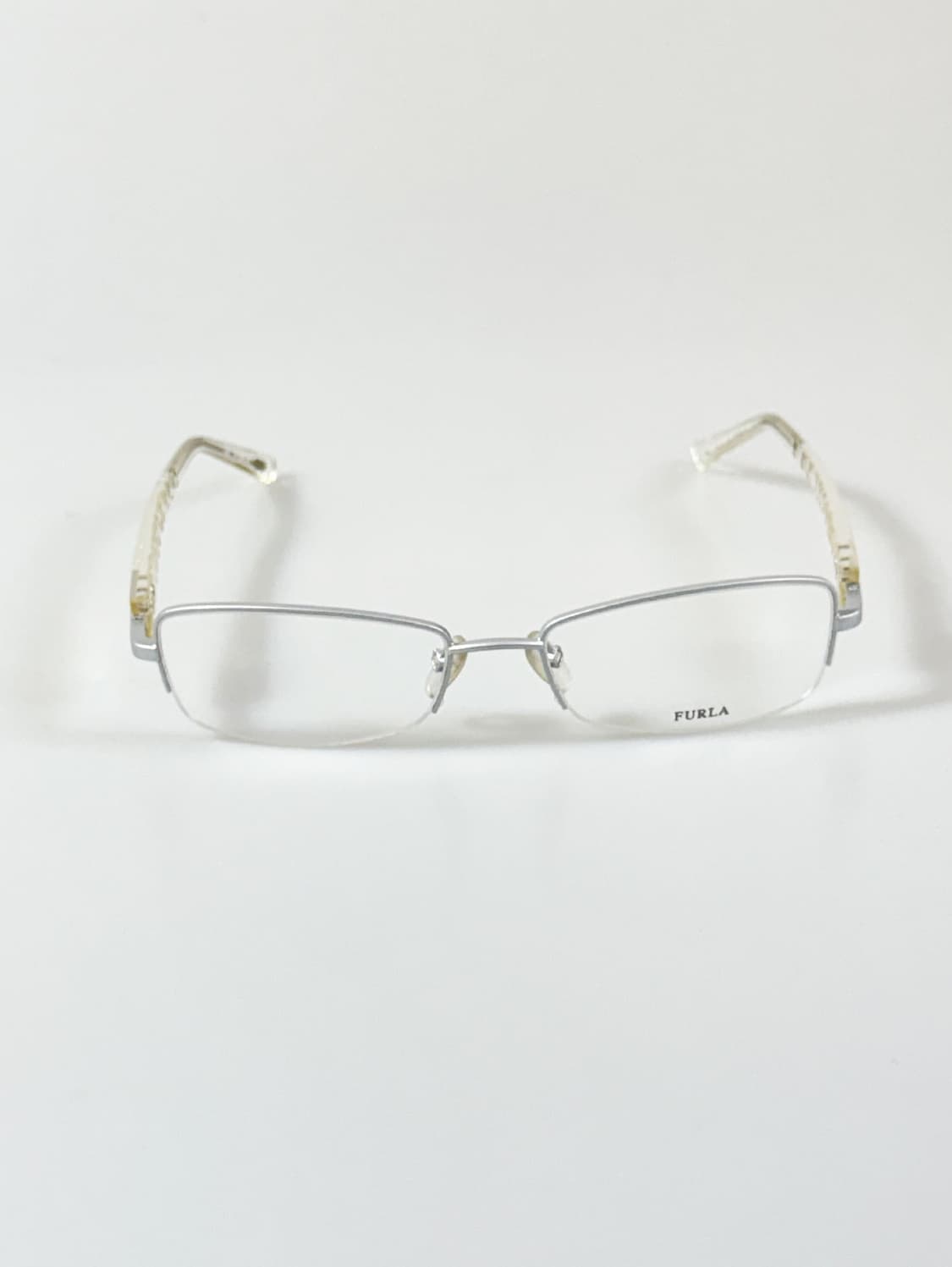 90s FURLA 실버 스퀘어 반무테 빈티지 안경 상품이미지1