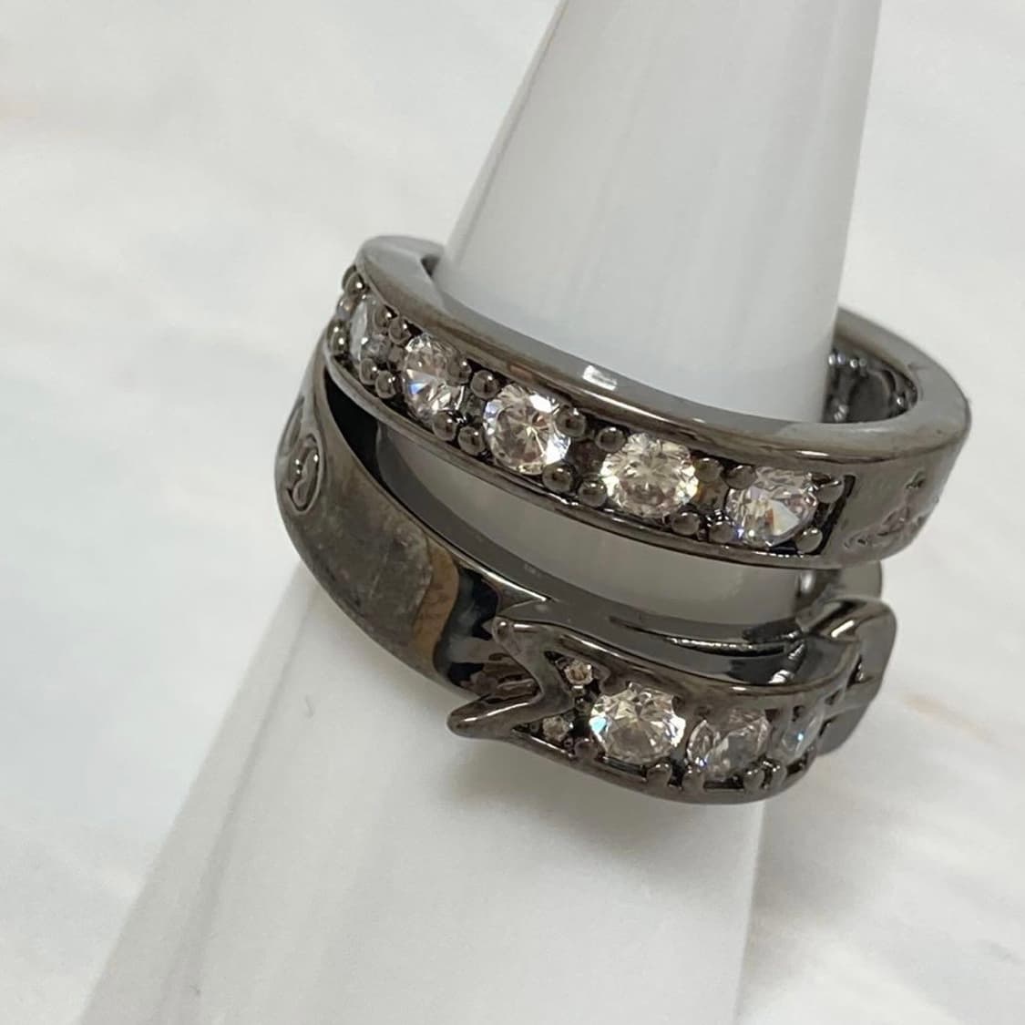 비비안웨스트우드 아카이브 레터링 로고 크리스탈 큐빅 벨트링 반지(새상품) 상품이미지3