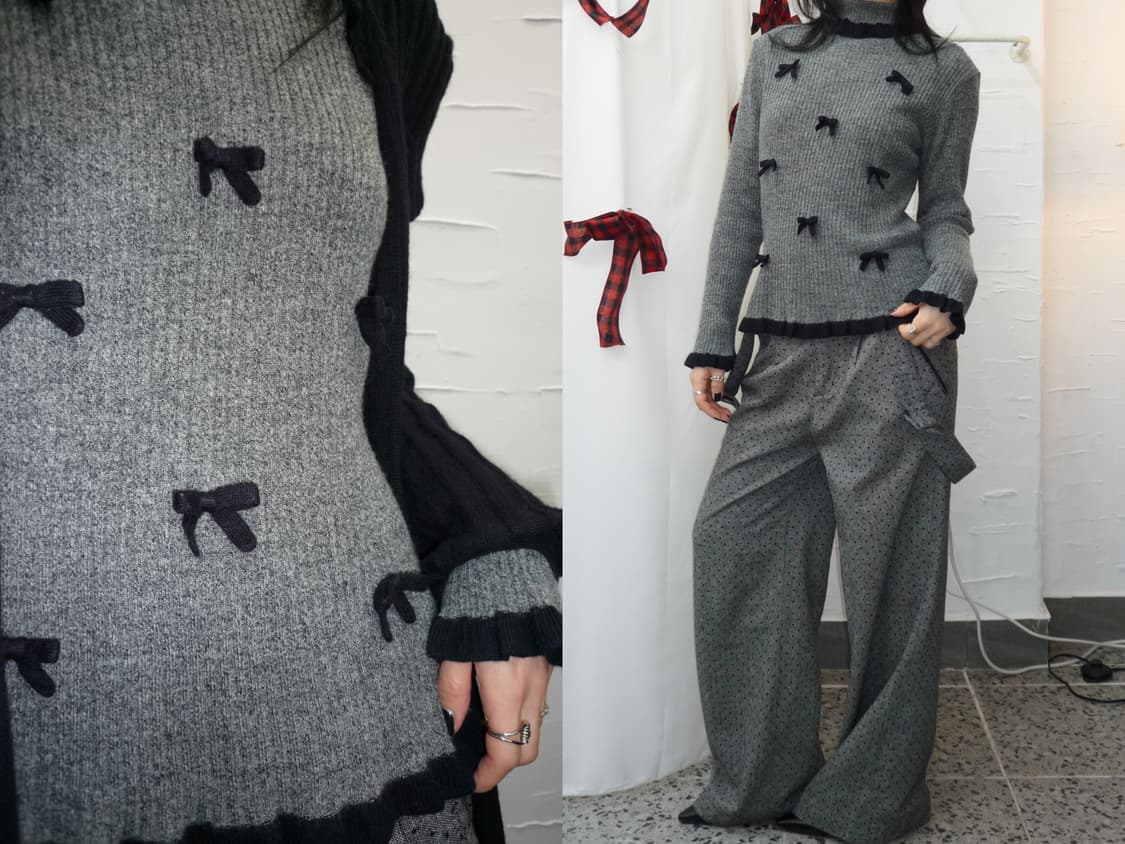 ribbons ruffle knit 상품이미지1