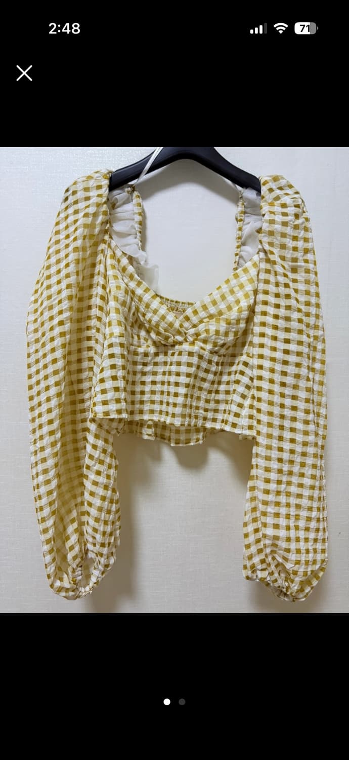 H&M 체크 하트넥 블라우스 (38사이즈) 상품이미지2