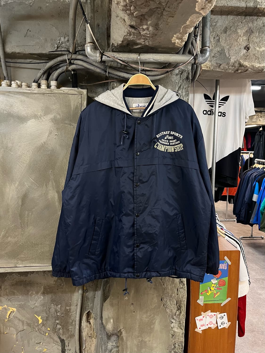 아식스 후드 코치 자켓 네이비 105 #csz2881 상품이미지1