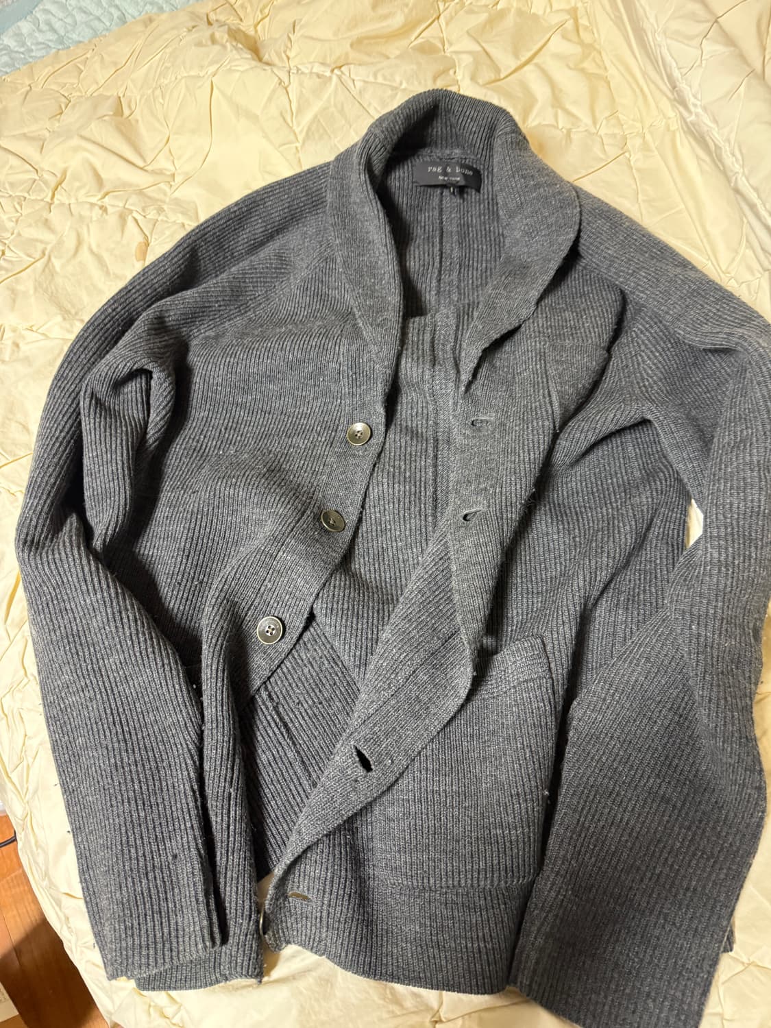 랙앤본 rag&bone 뉴욕 차콜색 숄카라 가디건 195000원 상품이미지4