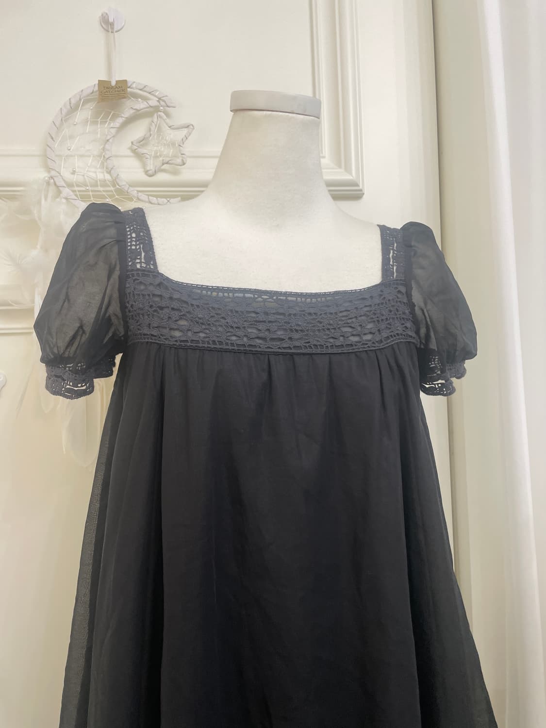 black lace point puff linen opc(size-36) 상품이미지5