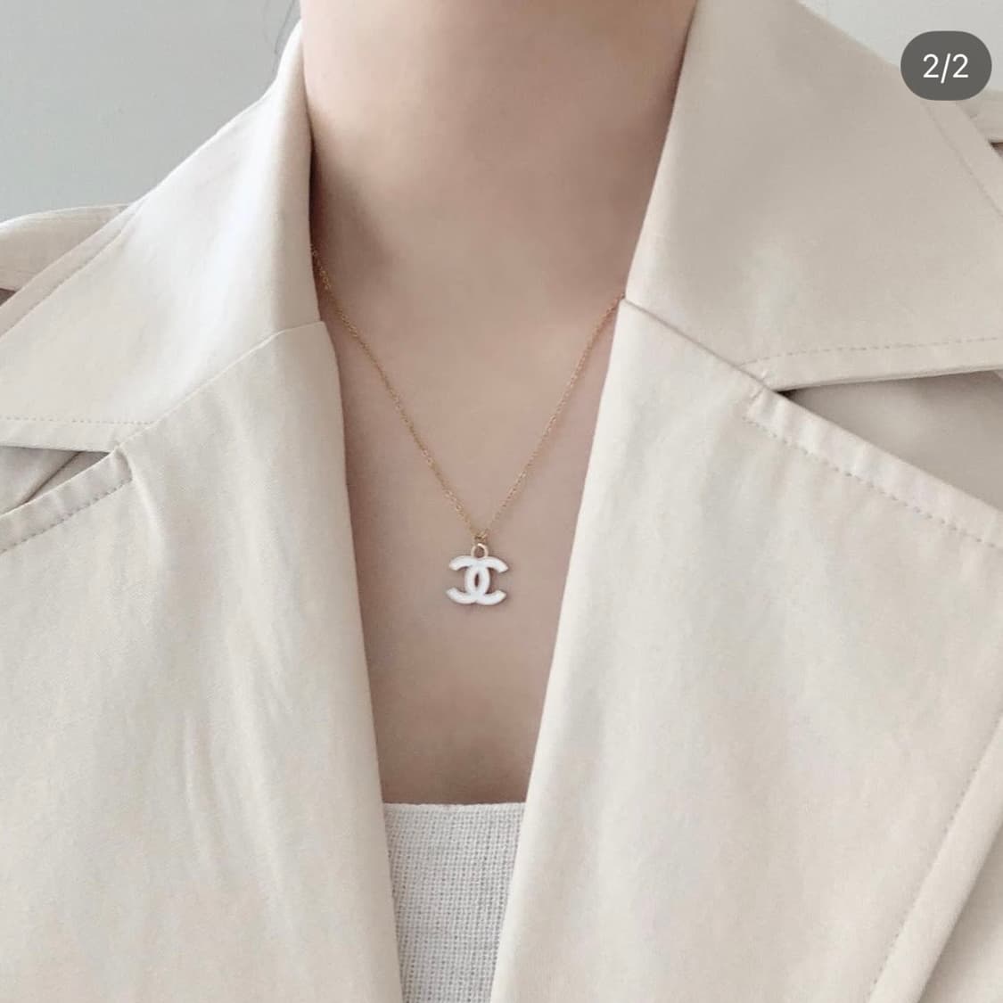 샤넬 빈티지 단추 목걸이 상품이미지1