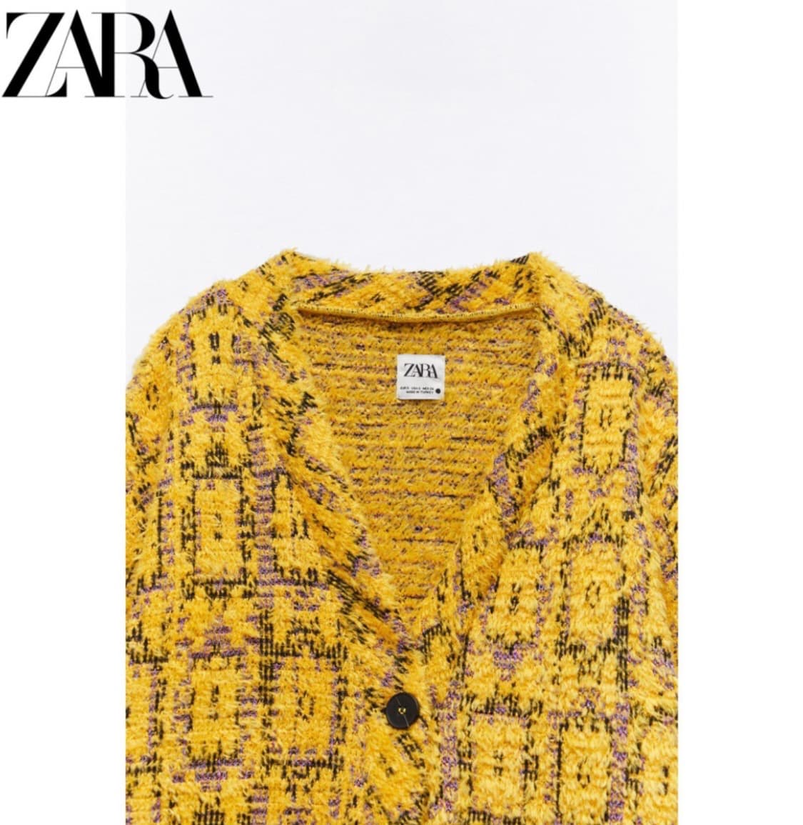 자라 프린트 자카드 자켓 노랑 상품이미지5