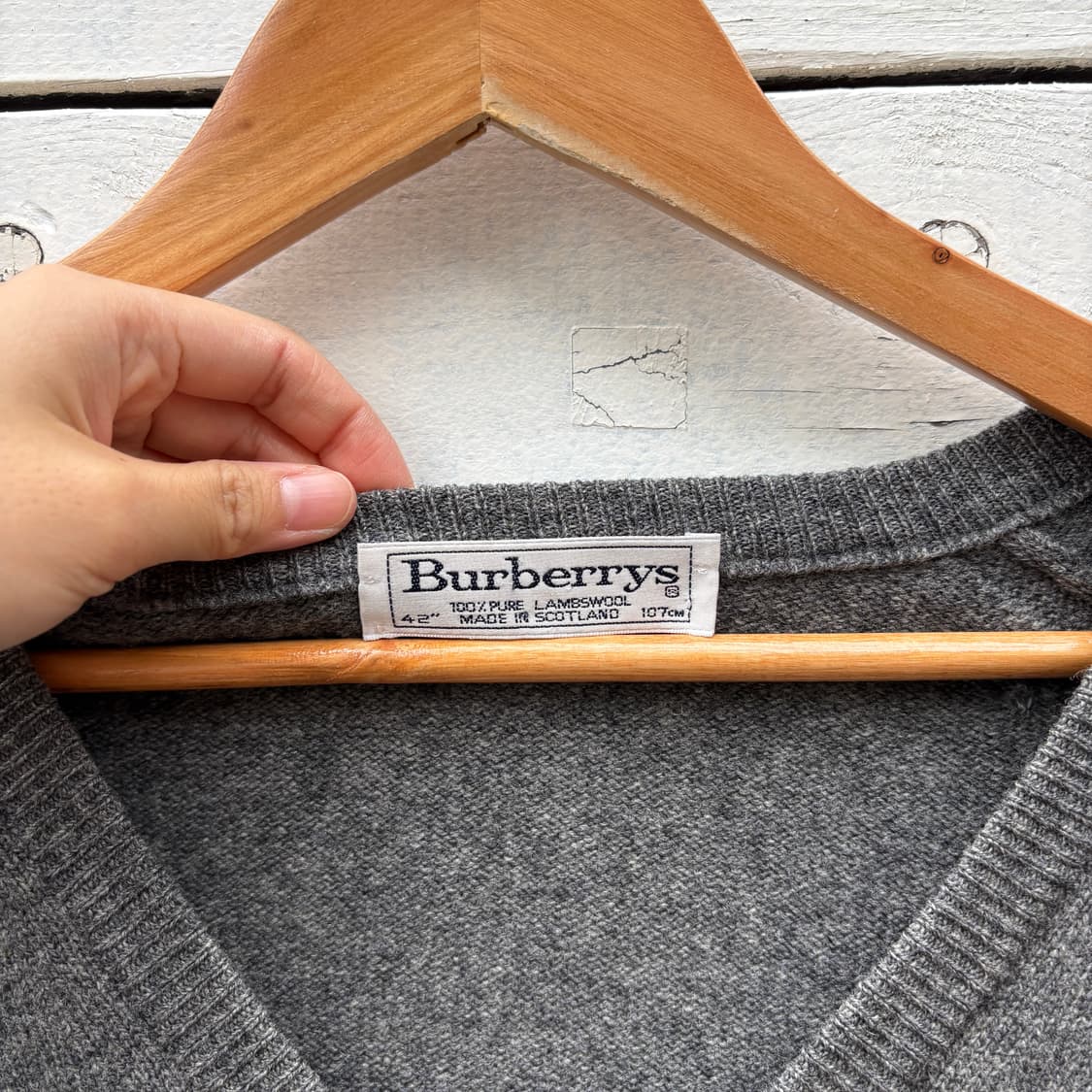 Burberry 90s 버버리 울 브이넥 니트 상품이미지4