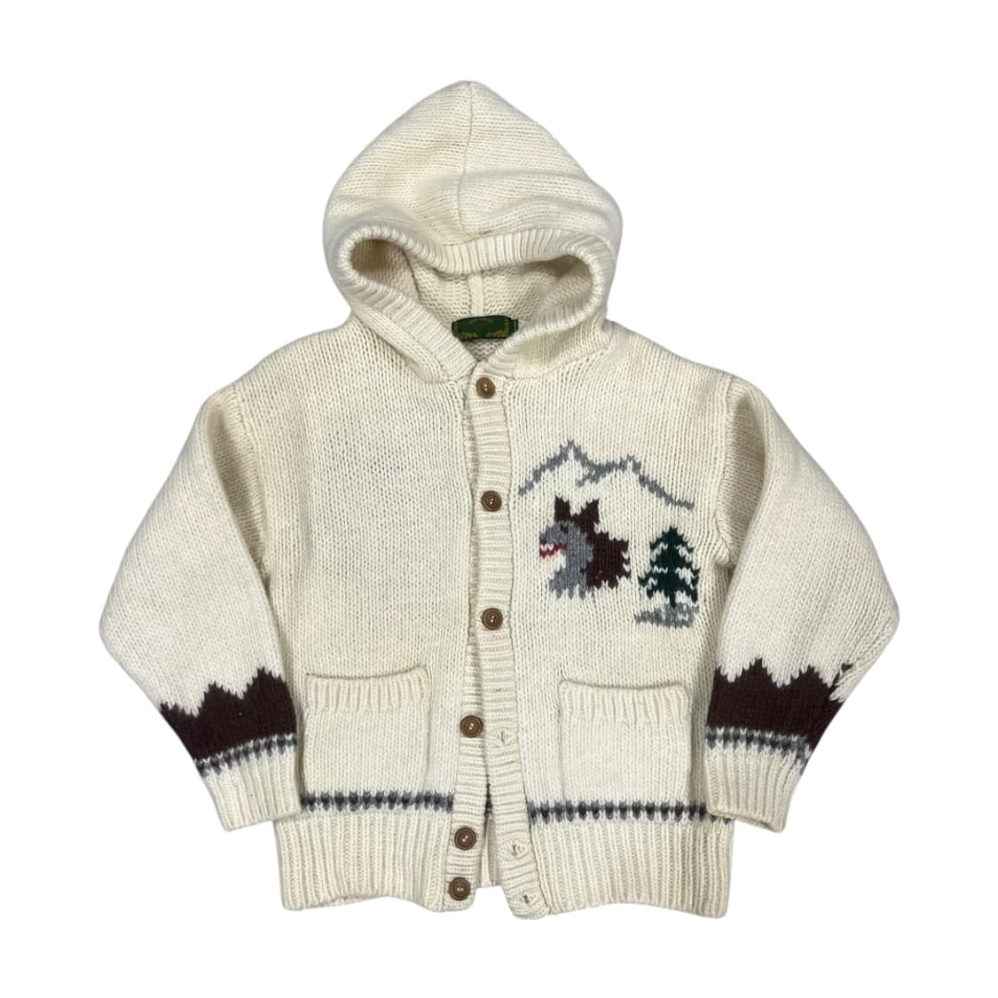 [Jean-cox] 우드버튼 후디 울 헤비 가디건 상품이미지1