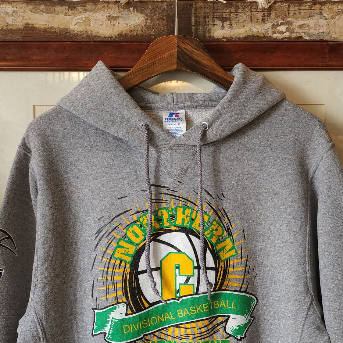 90s 러셀 후드 스웻셔츠 노던 토너먼트 빈티지 레터링 스웻셔츠S 상품이미지3