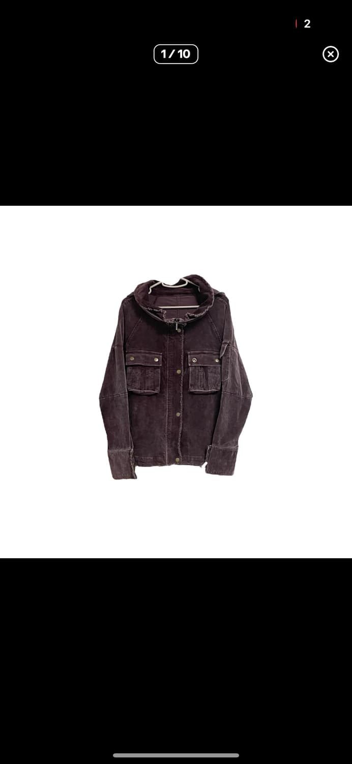 Dark purple velvet 2way hood jacket 상품이미지1