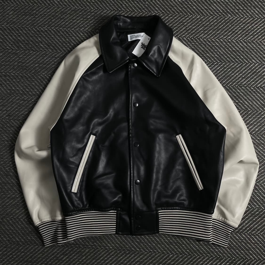 파르티멘토 버핑레더 배색 봄버 자켓o 3797 상품이미지1