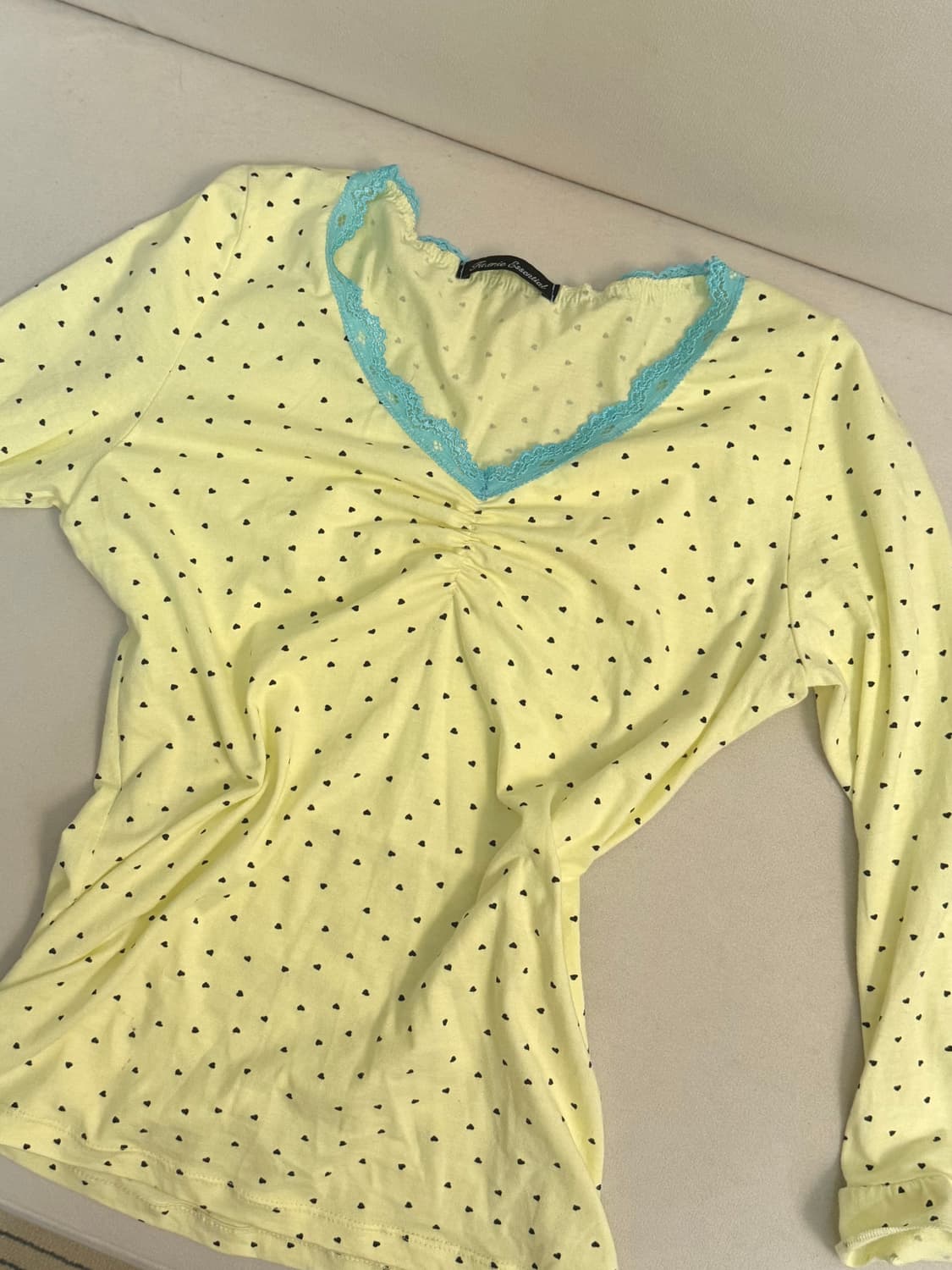 샵페어리 미니 하트레이스 탑 레몬(lemon) 상품이미지2