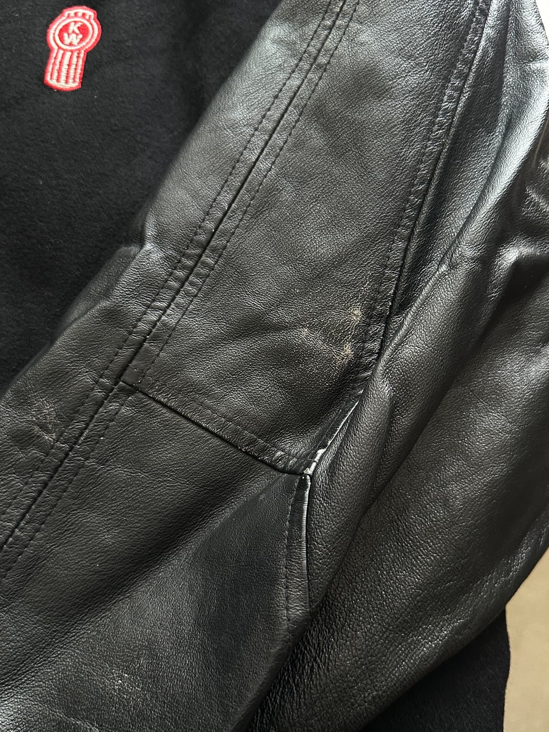  KENWORTH TRUCK CENTRES 울 레더 바시티 자켓 상품이미지5