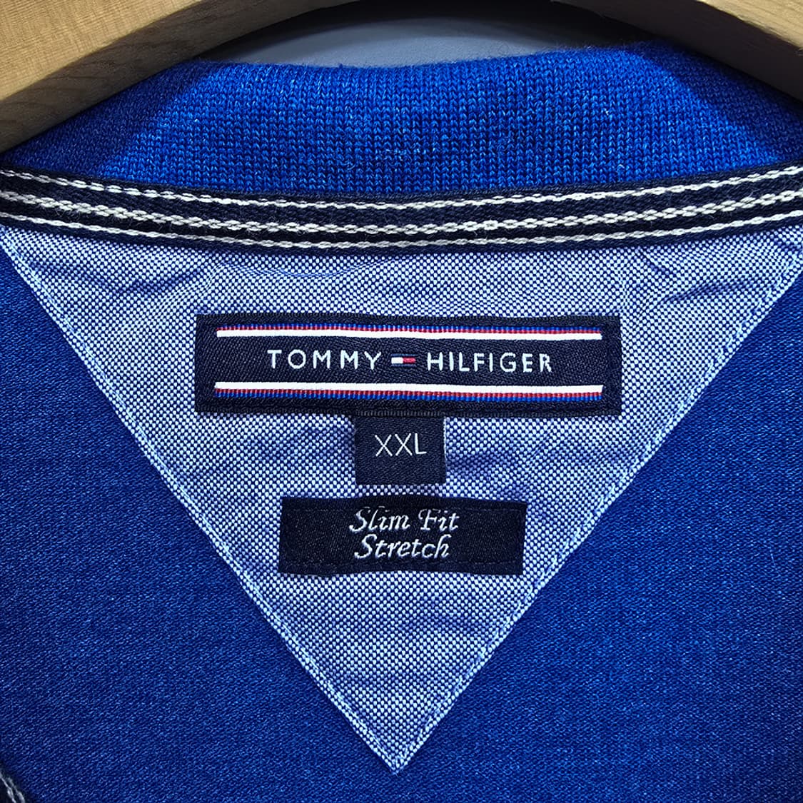 타미힐피거(Tommy Hilfiger) 슬림핏 반팔 카라티 블루 XXL 상품이미지4