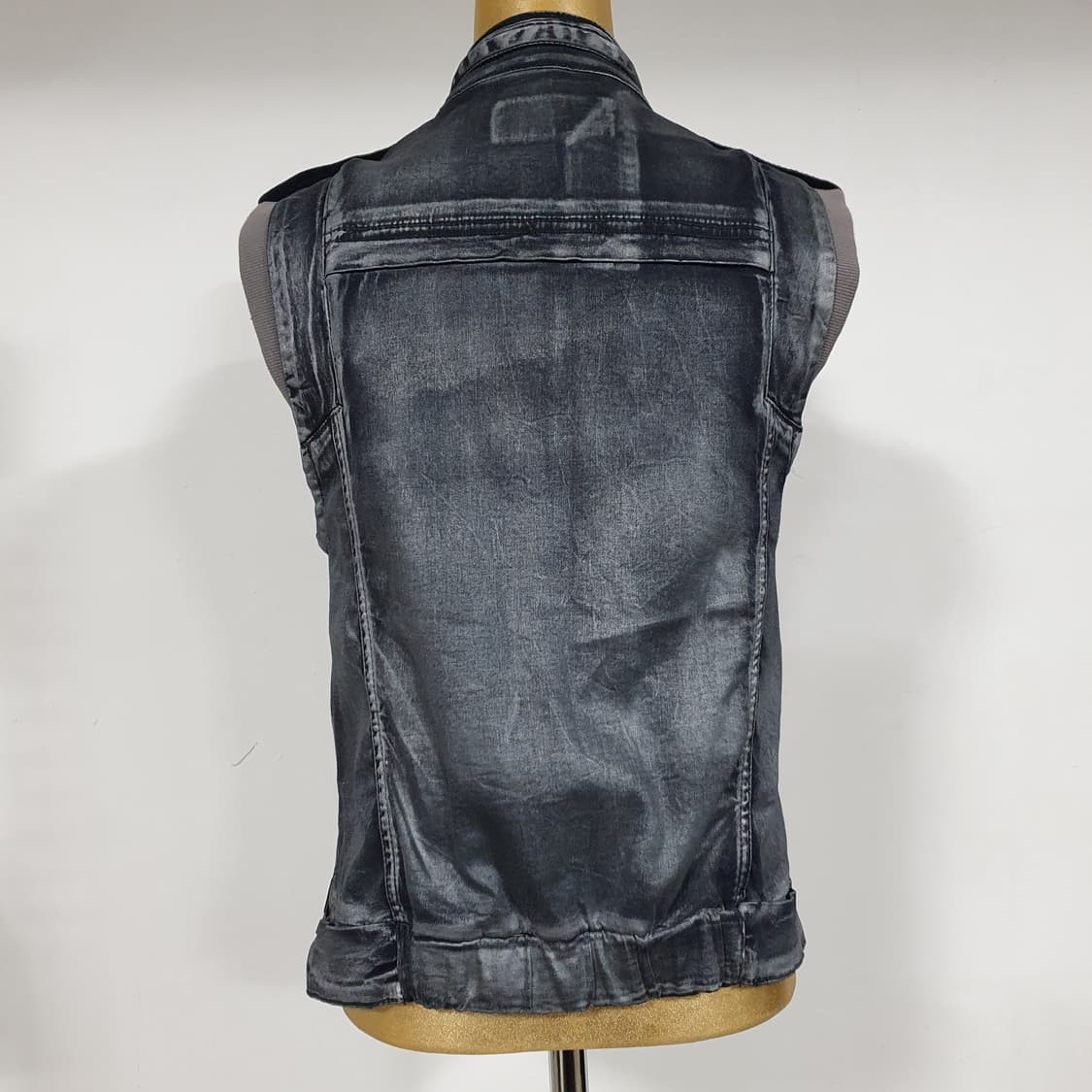 빈티지 y2k 비갸루  테크노 에스테틱 데님 텍스쳐 조끼 상품이미지5