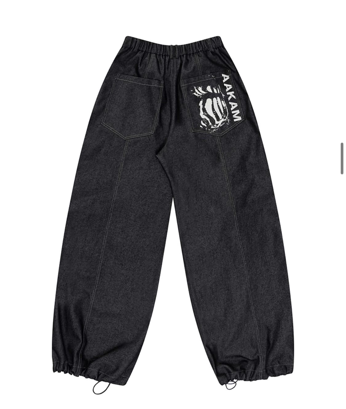 아캄 AAKAM 핀턱 데님 팬츠 블랙 상품이미지3