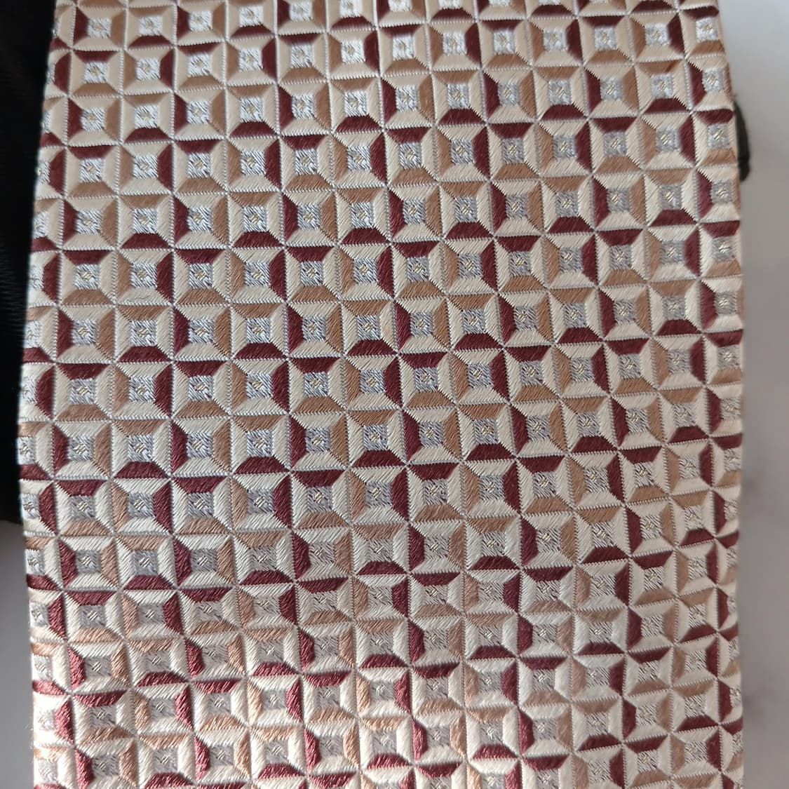 닥스 실크 베이지 지오메트릭 텍스처 넥타이 9.5cm A등급 A19251 상품이미지6