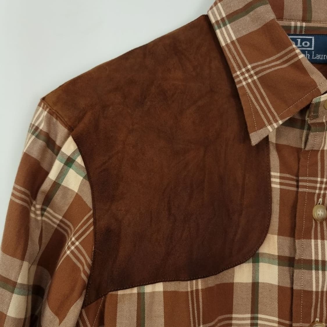 폴로 랄프로렌 스웨이드 패치 빈티지 체크 셔츠 M16531 상품이미지8