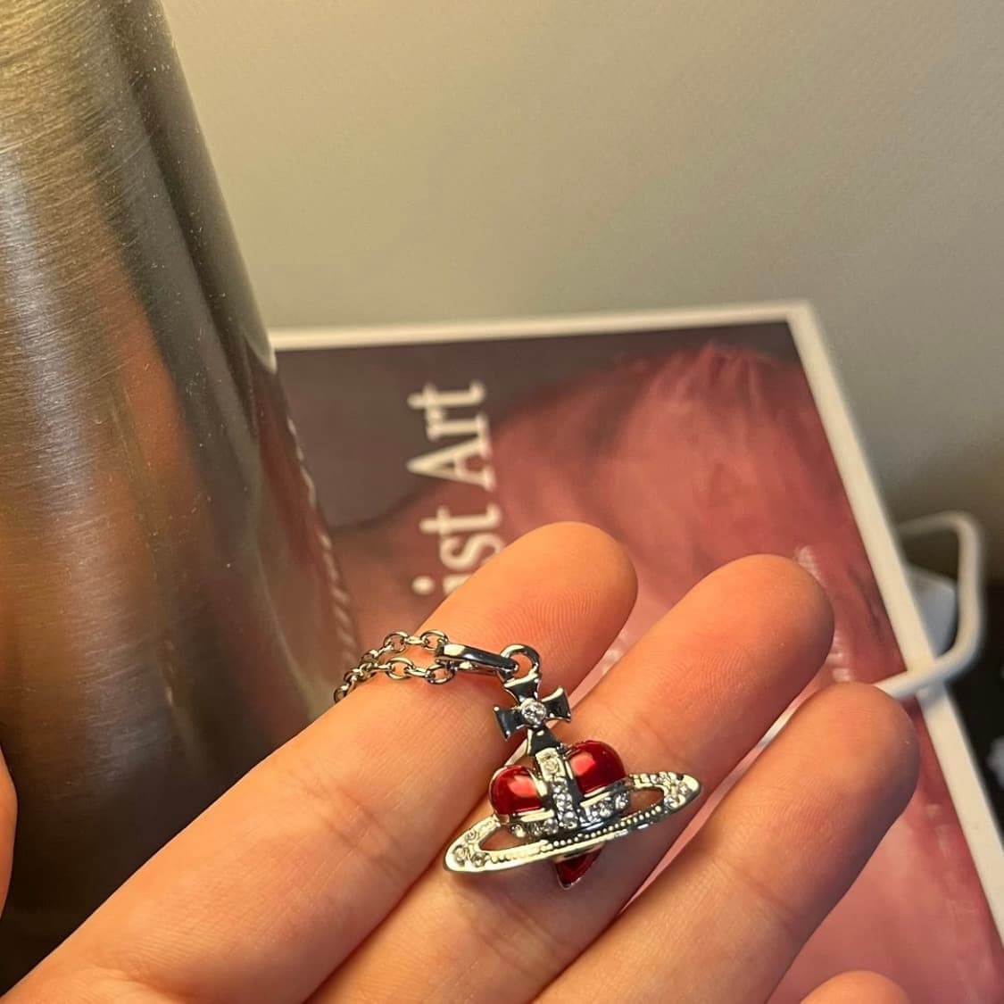 비비안웨스트우드 디아망떼 레드 목걸이 상품이미지2