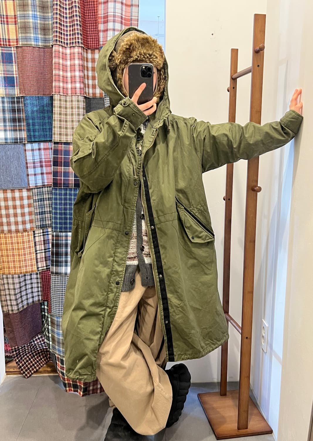 카키 롱 파카 상품이미지2