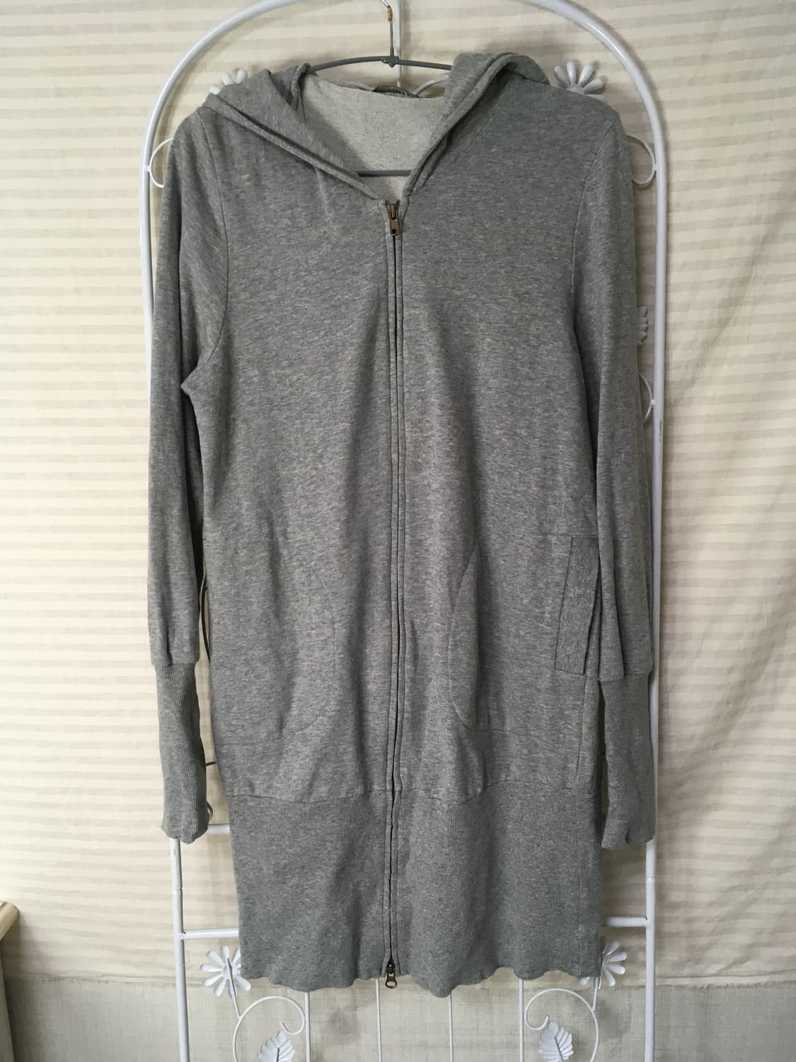 빈티지 그레이 롱 후드 집업 y2k 스트릿 갸루 펑키 일본빈티지677 상품이미지1