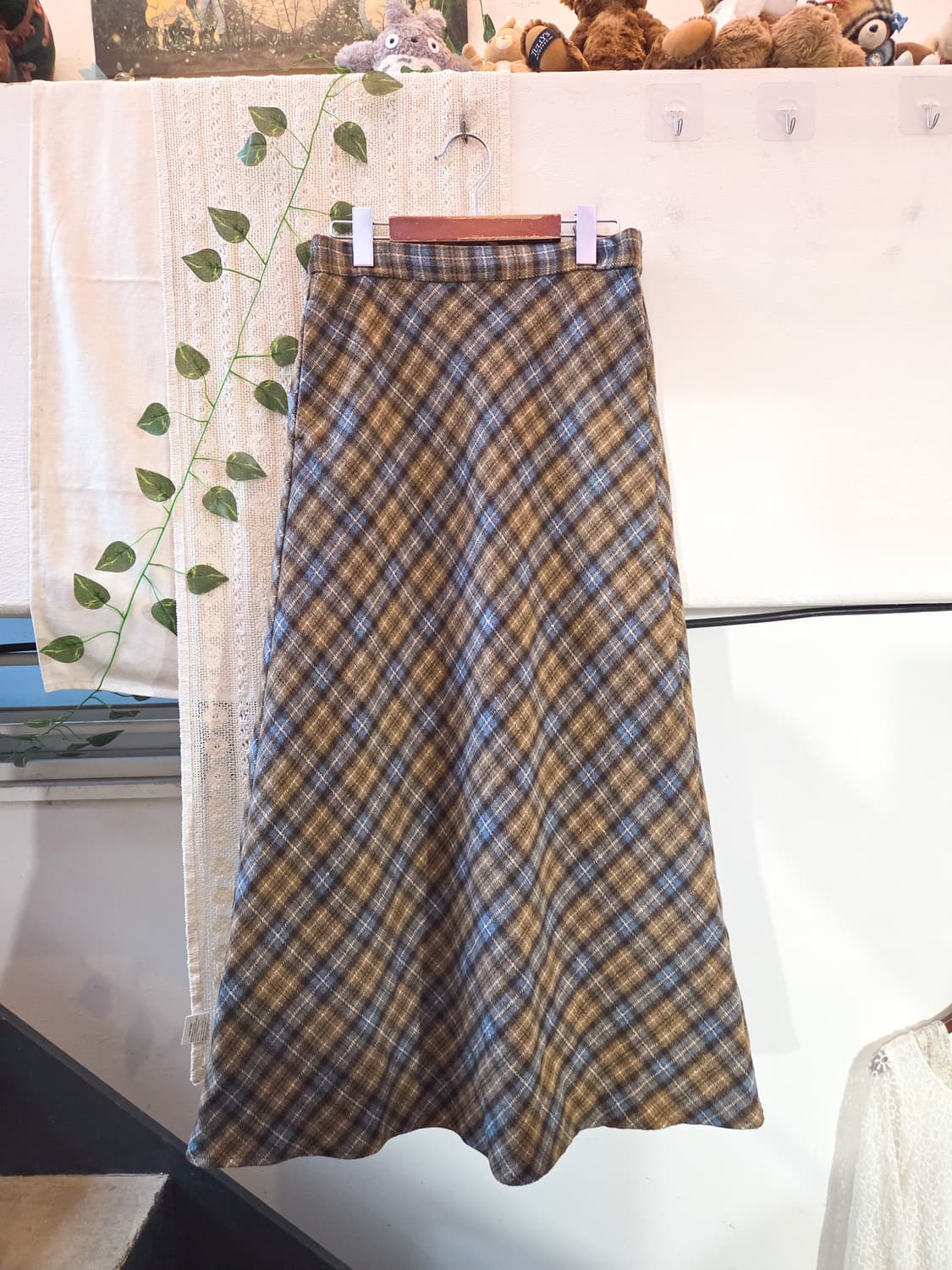 포근 체크 롱스커트 상품이미지1