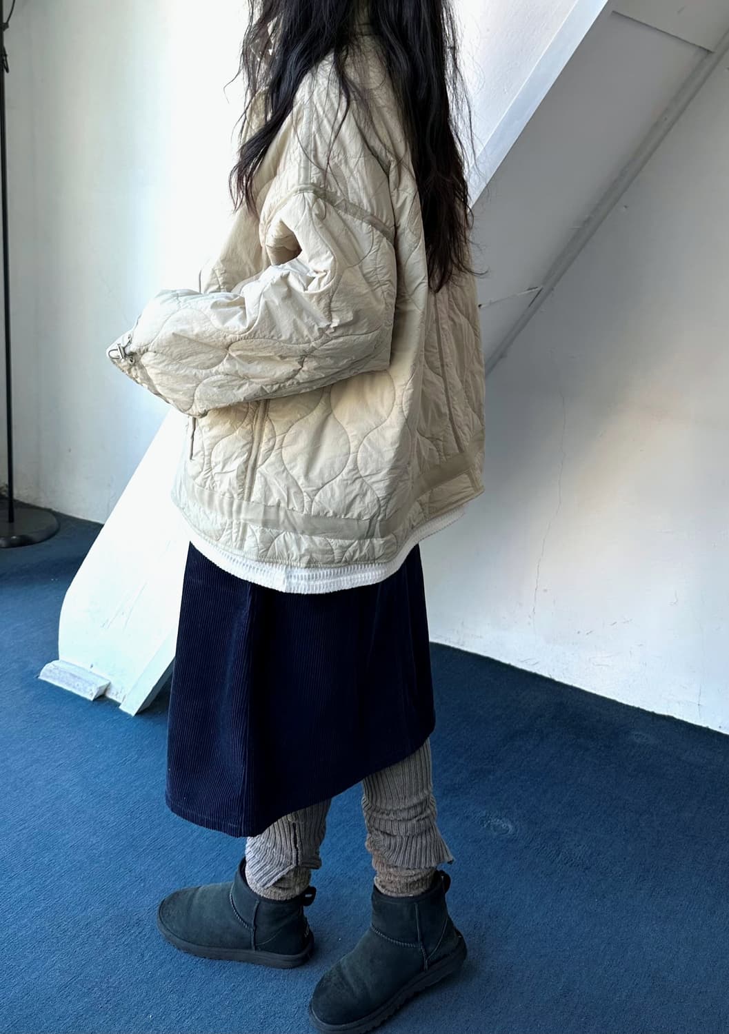 Quilted mil design over blouson jacket 상품이미지10