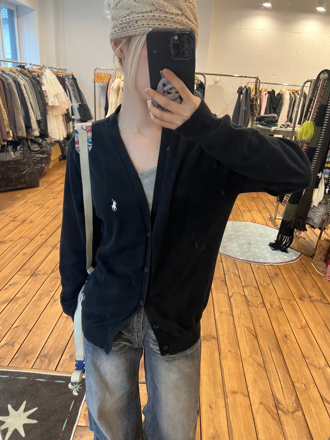 폴로 블랙 가디건 상품이미지5